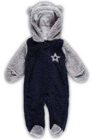 Outerstuff Newborn and Infant Navy, Gray Dallas Cowboys Game Nap Teddy Fleece Bunting Full-Zip Sleeper - Navy, Gray