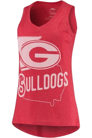 Women's Pressbox Red Wisconsin Badgers Ferris Melange V-Neck Tank Top