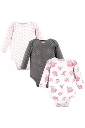 Hudson Baby Girls Hudson Cotton Long-Sleeve Bodysuits, , 0-3 Months