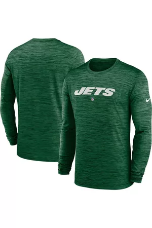 Men's Nike Green New York Jets Sideline Coach Chevron Lock Up Long Sleeve  V-Neck Performance T-Shirt