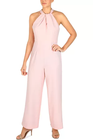 Julia Jordan Twist-Front Halter Jumpsuit