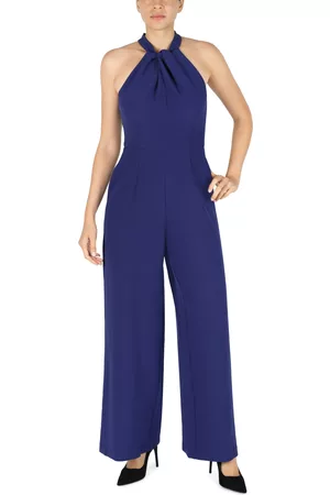 Julia Jordan Twist-Front Halter Jumpsuit