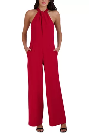 Julia Jordan Twist-Front Halter Jumpsuit