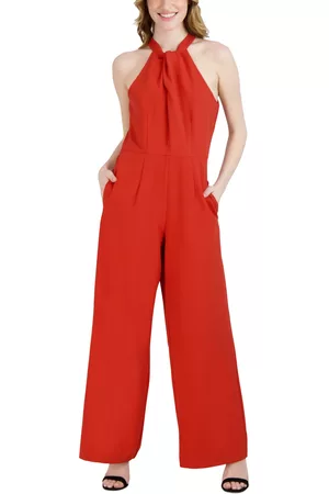 Julia Jordan Twist-Front Halter Jumpsuit