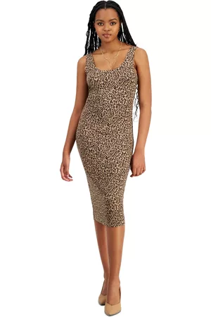 Bar Iii Petite Animal-Print Bodycon Midi Dress, Created for Macy
