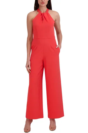 Julia Jordan Twist-Front Halter Jumpsuit