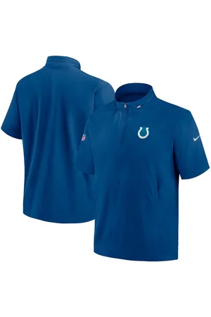 Men's Nike Royal Indianapolis Colts Sideline Coach Short Sleeve Hoodie  Quarter-Zip Jacket