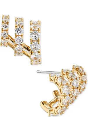 AJOA Ava Nadri -Tone Cubic Zirconia Small Illusion C-Hoop Earrings, .5"