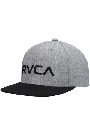 RVCA Big Boys and Girls Heathered Gray, Black Logo Twill Snapback Hat - Heathered Gray, Black