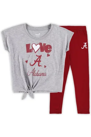 Outerstuff Preschool Girls Heathered Gray, Crimson Alabama Crimson Tide Forever Love T-shirt and Leggings Set - Heathered Gray, Crimson
