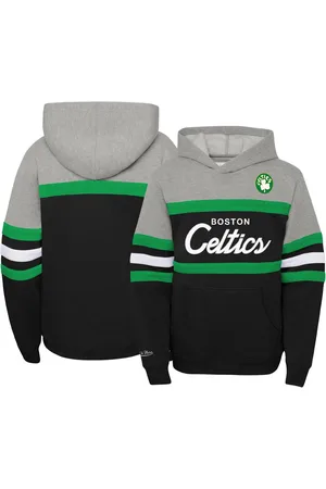 Mitchell & Ness Big Boys Heather Gray, Black Boston Celtics Hardwood Classics Head Coach Pullover Hoodie - Heather Gray, Black
