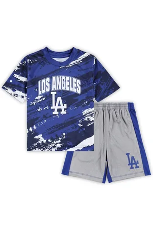 Outerstuff Infant Boys and Girls Royal, Heather Gray Los Angeles Dodgers Stealing Homebase 2.0 T-shirt and Shorts Set - Royal, Heather Gray