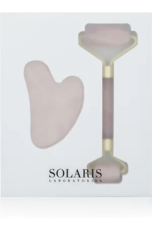 Solaris Laboratories NY Rose Quartz Dermal Roller and Gua Sha 2 Piece Set