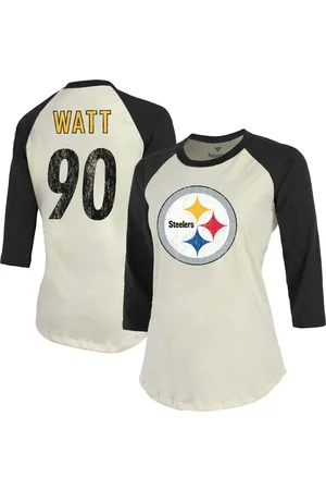 New Era Steelers Pittsburgh Women's Burn Out 3/4 Sleeve T-Shirt - L