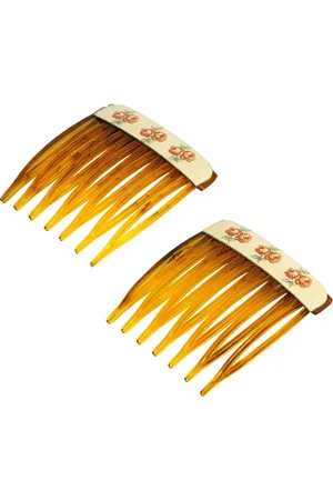 2028 Acrylic Floral Hair Comb Set, 2 Piece