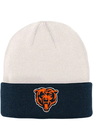 Outerstuff Big Boys Cream, Navy Chicago Bears Bone Cuffed Knit Hat - Cream, Navy