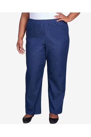 Alfred Dunner Plus Size Classic Pull-On Straight-Leg Average Length Pants