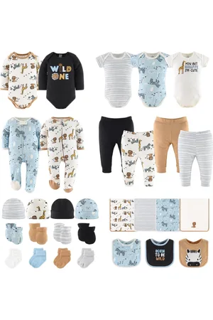 The Peanutshell Baby Boys Newborn Layette Gift Set Boys, Safari, 30 Essential Pieces