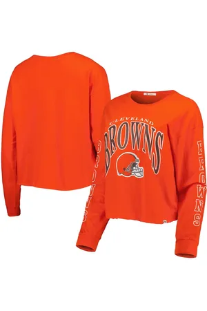 WEAR by Erin Andrews Women's Orange Cleveland Browns Tie-Dye Cropped Long  Sleeve T-shirt - Macy's