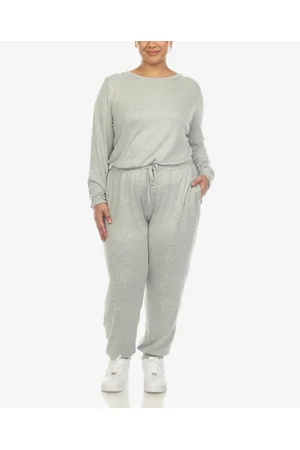 White Mark Plus Size Lounge Set, 2-Piece