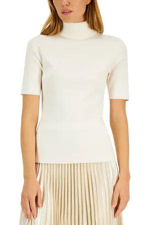 Anne Klein Petite Elbow-Sleeve Turtleneck Sweater
