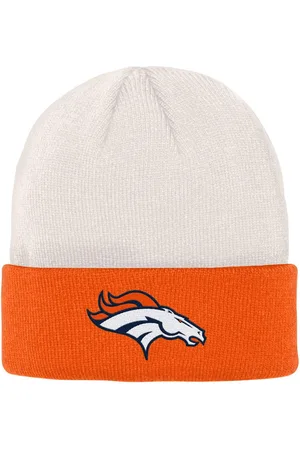 Outerstuff Big Boys and Girls Cream, Orange Denver Broncos Bone Cuffed Knit Hat - Cream, Orange