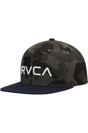 RVCA Big Boys and Girls Camo, Navy Twill Snapback Hat - Camo, Navy