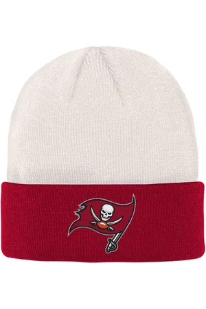 Outerstuff Big Boys and Girls Cream, Red Tampa Bay Buccaneers Bone Cuffed Knit Hat - Cream, Red