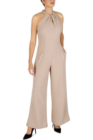 Julia Jordan Twist-Front Halter Jumpsuit
