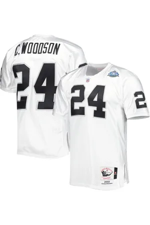 Men's Mitchell & Ness Charles Woodson White Las Vegas Raiders 2002 Super Bowl XXXVII Authentic Retired Player Jersey