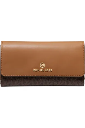 Michael Kors Signature Logo Carmen Medium Envelope Tri-Fold Wallet - Brown/Acorn