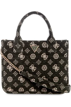 Guess Vikky Medium Floral Tote - Latte Logo/Floral