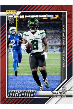 Elijah Moore New York Jets Fanatics Exclusive Parallel Panini Instant NFL Week 8 First Two Career Touchdowns Single Rookie Trading Card - Limited