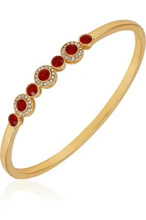 ELIE TAHARI Clear Glass Stone Hinged Cuff Bracelet