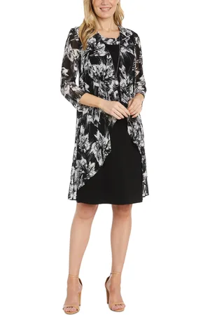 R & M Richards Necklace Dress & Printed Jacket