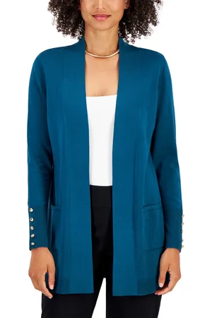 Jm Collection Women's Button-Sleeve Flyaway Cardigan, Created for