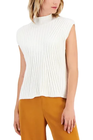 Lucy Paris Knit Mock Neck Sleeveless Sweater