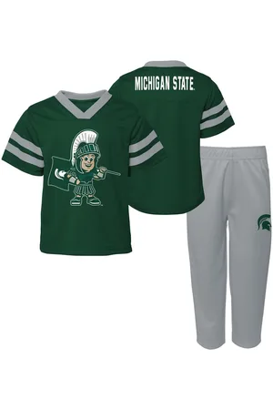 Outerstuff Infant Boys and Girls Michigan State Spartans Two-Piece Red Zone Jersey and Pants Set