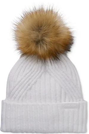 Calvin Klein Women's Monogram Logo Pom-Pom Beanie - Grey