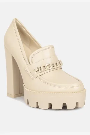 RAG & CO Corinne Womens Chain Embellished Chunky Loafers