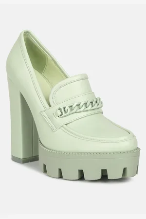 RAG & CO Corinne Womens Chain Embellished Chunky Loafers