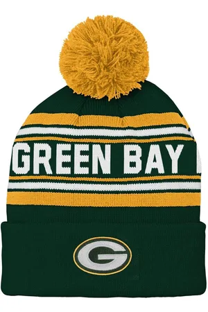 Outerstuff Preschool Boys and Girls Bay Packers Jacquard Cuffed Knit Hat with Pom