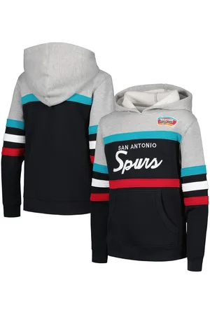Mitchell & Ness Big Boys Gray, Black San Antonio Spurs Hardwood Classics Head Coach Pullover Hoodie - Gray, Black