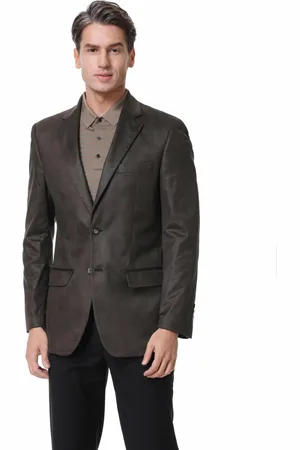 Daniel Hechter Mens Dark Brown Microsuede two button Sport Coat