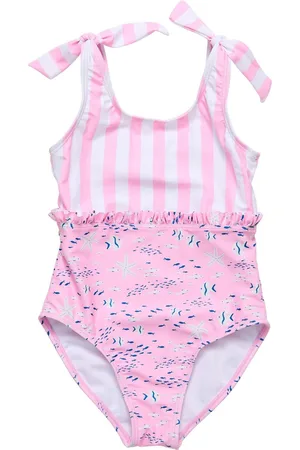 Snapper Rock Toddler, Child Girl Sea Shoulder Tie Swimsuit