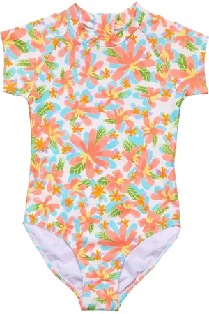 Snapper Rock Child Girl Hawaiian Luau Sustainable Ss Surf Suit