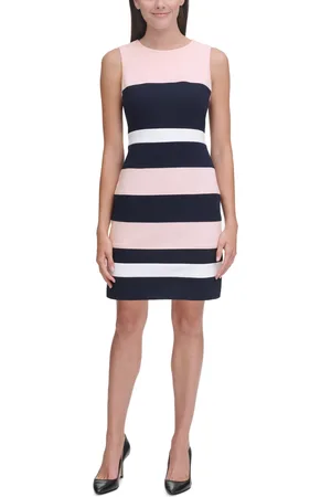 Tommy Hilfiger Colorblock Sheath Dress - Ballerina Pink/Navy/Ivory