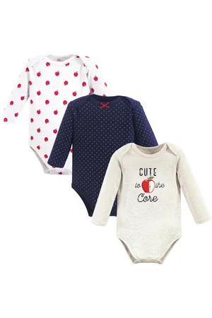 Hudson Baby Girls Hudson Cotton Long-Sleeve Bodysuits, , 0-3 Months