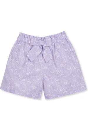Natasha Zinko Kids Pixel Crown-print shorts - Purple