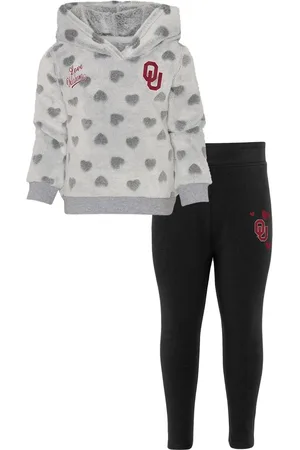 Outerstuff Girls Preschool Gray, Black Oklahoma Sooners Heart to Heart Hoodie and Leggings Set - Gray, Black